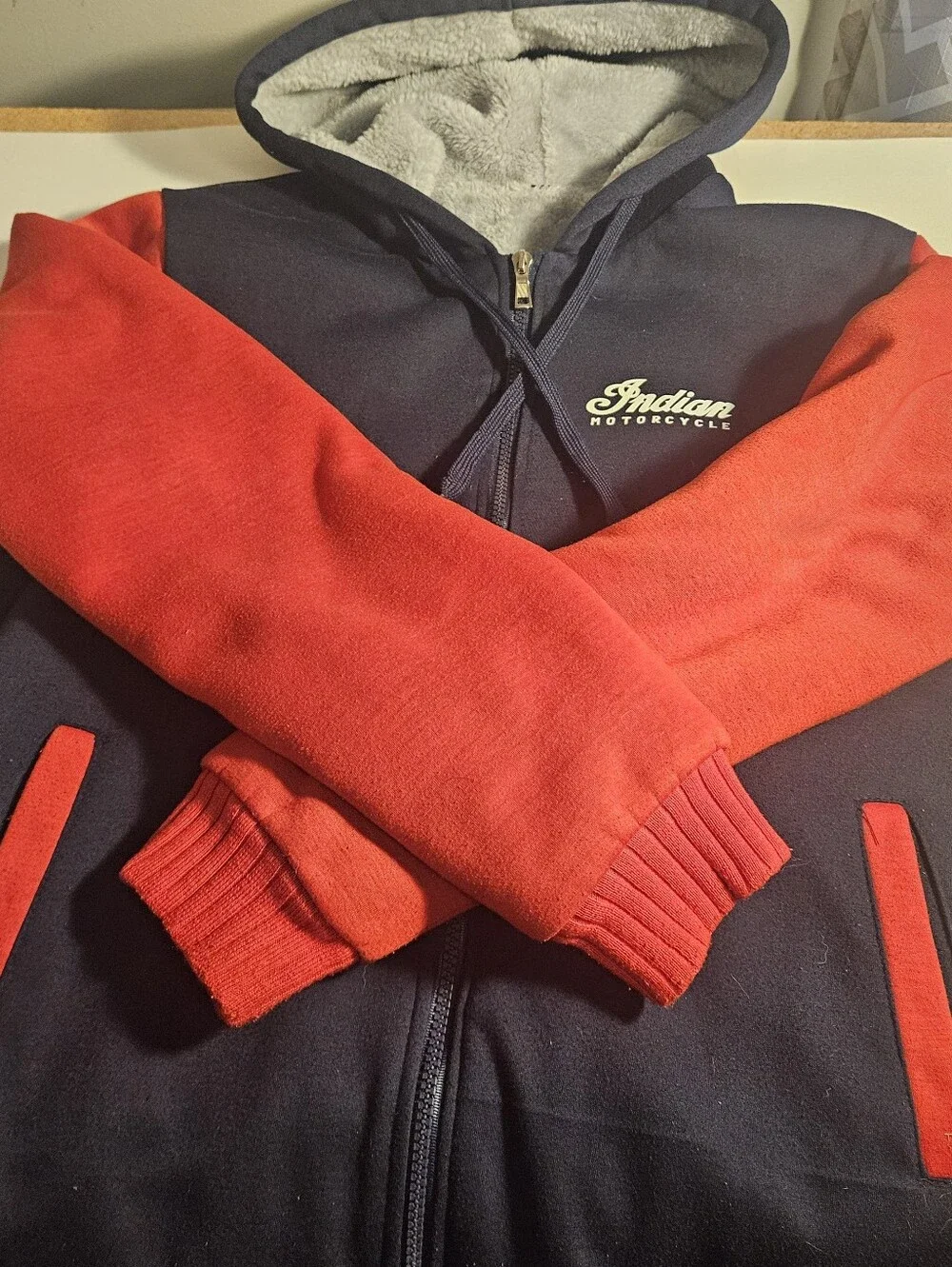 Indian Motorcycle Womens Large Sherpa Lined Full Zip Hooded Jacket